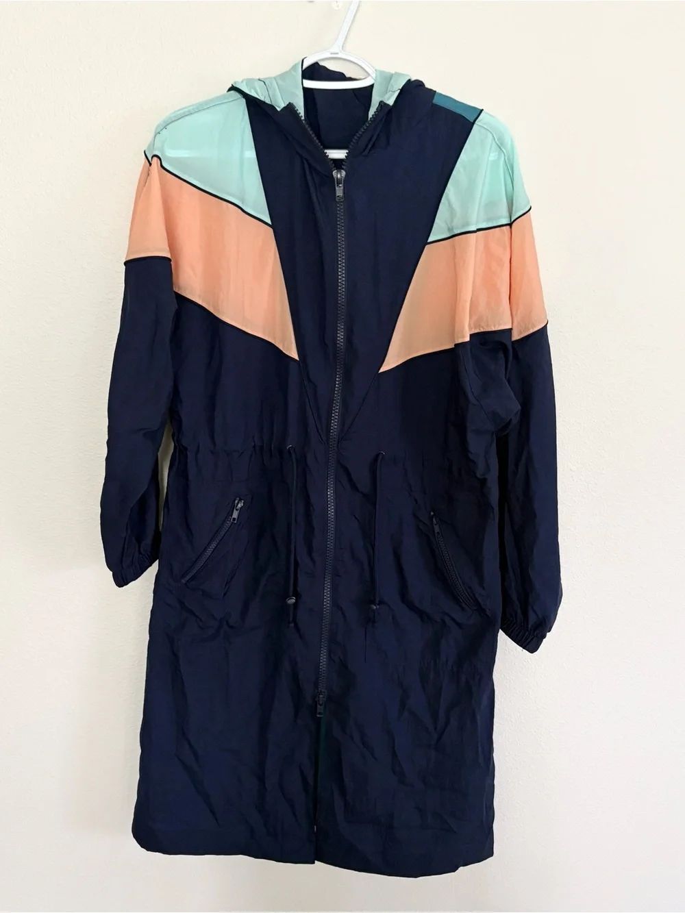 Free People Colorblock Surfrider Jacket Windbreaker Size XS Zip Outdoor Light